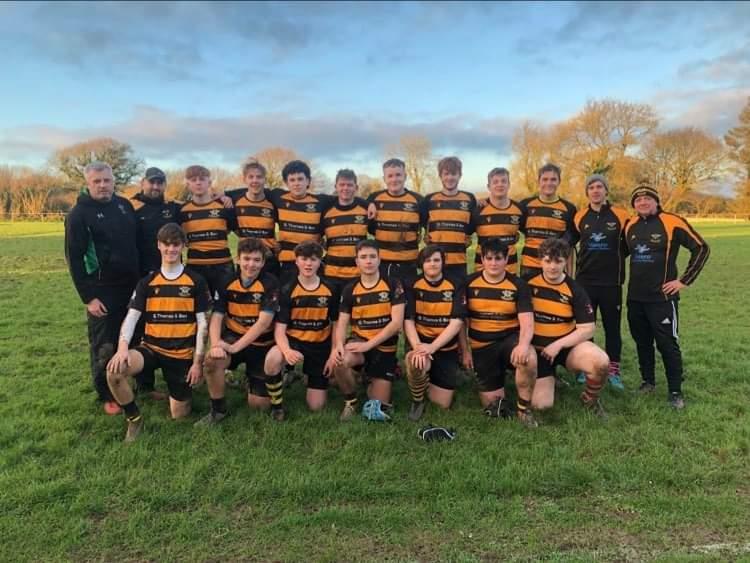 The winning Llangwm Youth team and coaches